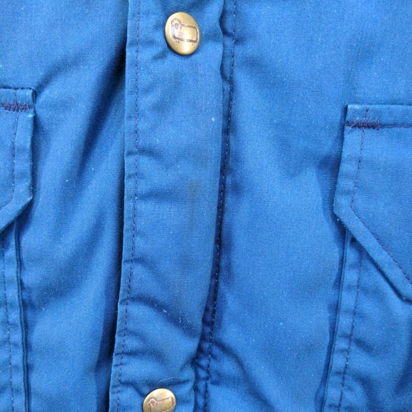 Woolrich Men's Parka Jacket Blue Large Zip Front Long Sleeve Pockets Vintage USA - Picture 5 of 14